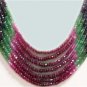 Natural emerald,sapphire & ruby bead gemstone necklace