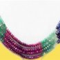 Designer ruby,sapphire & emerald bead gemstone necklace