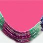 Handcrafted ruby,sapphire & emerald gemstone necklace