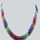 Stunning natural multicolor beads gemstone necklace