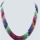 natural ruby,sapphire & emerald gemstone necklace