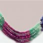 natural ruby,sapphire & emerald gemstone necklace