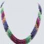 natural ruby,sapphire & emerald gemstone necklace