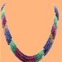 stunning ruby,sapphire & emerald bead gemstone string