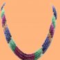 stunning ruby,sapphire & emerald bead gemstone string