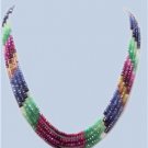 Natural ruby,sapphire & emerald beads gemstone necklace
