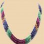 Magnificent ruby,sapphire & emerald gemstone string