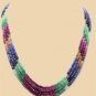 Magnificent ruby,sapphire & emerald gemstone string