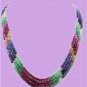 Stunning ruby,sapphire & emerald bead gemstone string