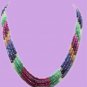 Stunning ruby,sapphire & emerald bead gemstone string