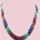 Handcrafted ruby,sapphire & emerald gemstone string