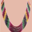 Handmade natural multicolor beads gemstone necklace