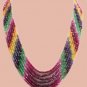 Handmade natural multicolor beads gemstone necklace