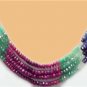 Natural emerald,sapphire & ruby gemstone necklace