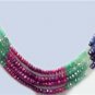 Magnificent emerald,sapphire & ruby gemstone necklace