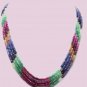 Magnificent emerald,sapphire & ruby gemstone necklace