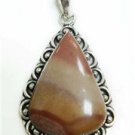 15.40gms Handmade Natural agate gemstone silver pendant