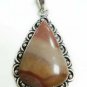 15.40gms Handmade Natural agate gemstone silver pendant