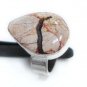 5.87gms Handmade natural agate gemstone silver ring