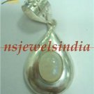 5.91gms Handmade natural moon gemstone & silver pendant