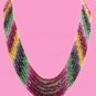stylist natural multicolor beads gemstone necklace