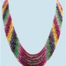 Handcrafted natural multicolor beads gemstone necklace