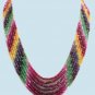 Handcrafted natural multicolor beads gemstone necklace
