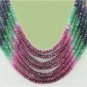 Stunning sapphire,ruby & emerald bead gemstone string