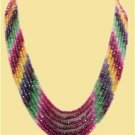 Handmade emerald,ruby & sapphire gemstone necklace