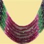 Handmade emerald,ruby & sapphire gemstone necklace