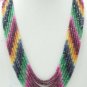 Handmade emerald,sapphire & ruby gemstone necklace