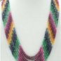 Blue sapphire,red ruby & green emerald gemstone string