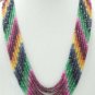 Blue sapphire,red ruby & green emerald gemstone string
