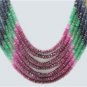 Blue sapphire,ruby & emerald beads gemstone necklace