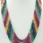 Handcrafted sapphire,ruby & emerald gemstone necklace