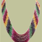 7 strand natural multicolor beads gemstone necklace