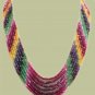 7 strand natural multicolor beads gemstone necklace