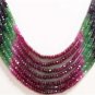 Handmade natural ruby,sapphire & emerald necklace
