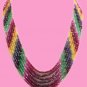 Elegant natural multicolor beads gemstone necklace