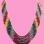 Elegant natural multicolor beads gemstone necklace