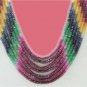 Handcrafted Ruby,sapphire & emerald gemstone necklace