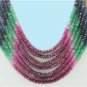 Handmade sapphire,ruby & emerald bead gemstone string