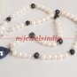 natural fresh water pearl and sapphie gemstone necklace