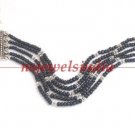 5 strand natural sapphire gemstone & silver bracelet