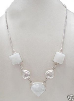24.92 gm Designer Agate Gemstone Silver Necklace