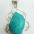 5.95 gm Stunning Turquise  Gemstone Silver Pendant