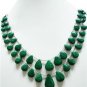 1 Natural Emerald Gemstone briollite drops  Necklace stunning