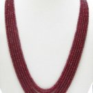 6 Strand Stunning Natural Ruby Beaded Necklace Rare