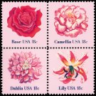 Scott# 1876-1879 Flowers Mint NH Se Tenant Block of 4