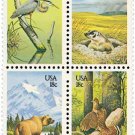 Scott #1921-1924 Preservation of Wildlife Habitats Mint NH Se Tenant Block of 4